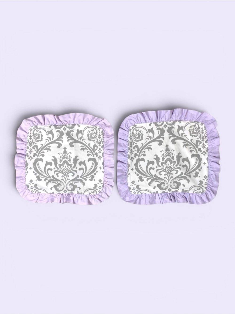 Carousel Designs Lilac and Gray Traditions Damask Decorative Pillow Square Shams